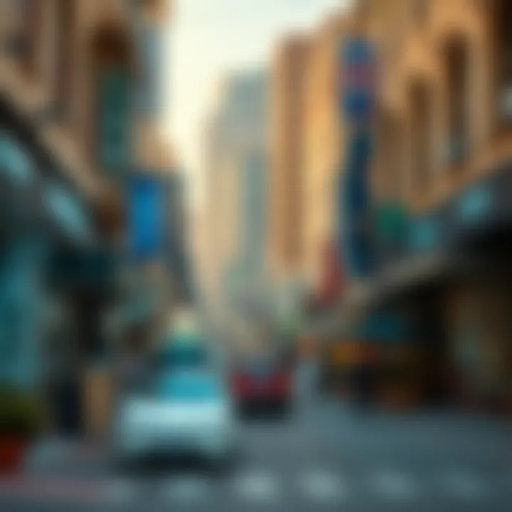 Commercial Hub of ADCB Electra Street Bustling commercial area with shops and cafes on ADCB Electra Street