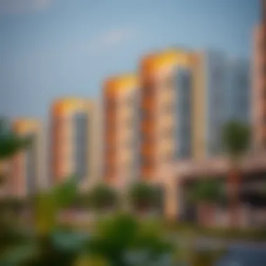 Residential Architecture on ADCB Electra Street Modern residential buildings lining ADCB Electra Street