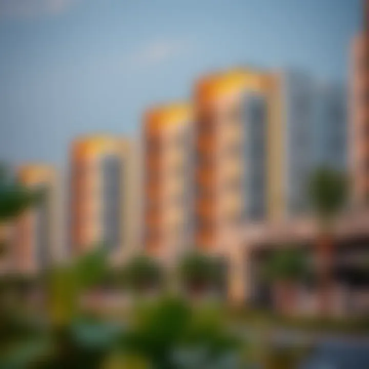 Residential Architecture on ADCB Electra Street Modern residential buildings lining ADCB Electra Street