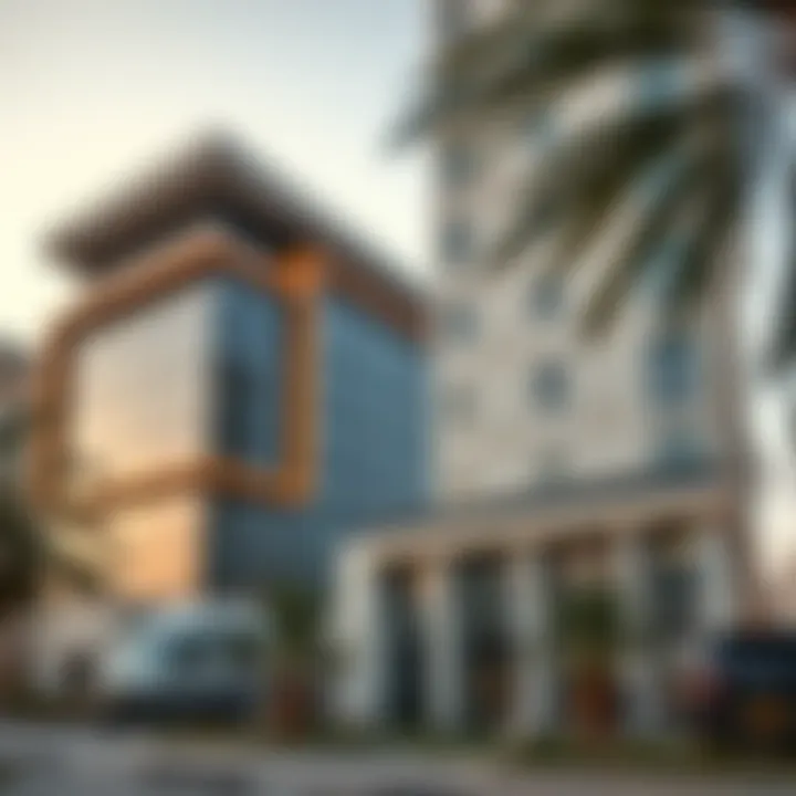 Architectural facade of Al Karama Building showcasing modern design