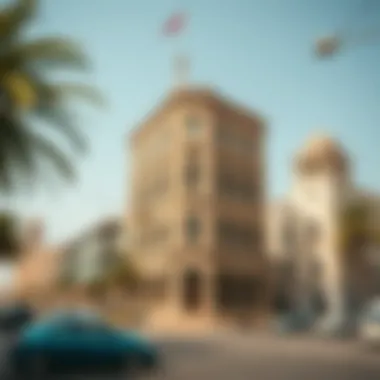 Historical context of Al Karama Building with surrounding landmarks