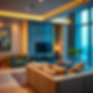 Modern interiors of an apartment in Al Reef Tower 2 emphasizing luxury and comfort