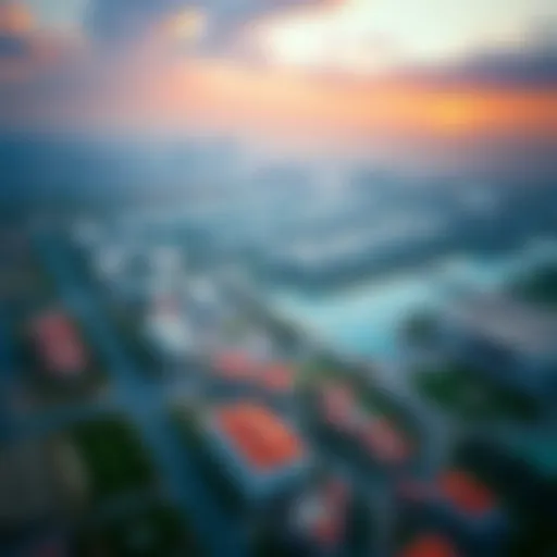 Aerial view of Amer Oud Metha showcasing its vibrant landscape