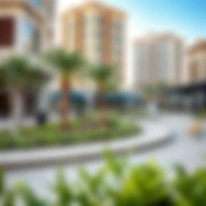 Vibrant community life around the Bay Building with parks and cafes