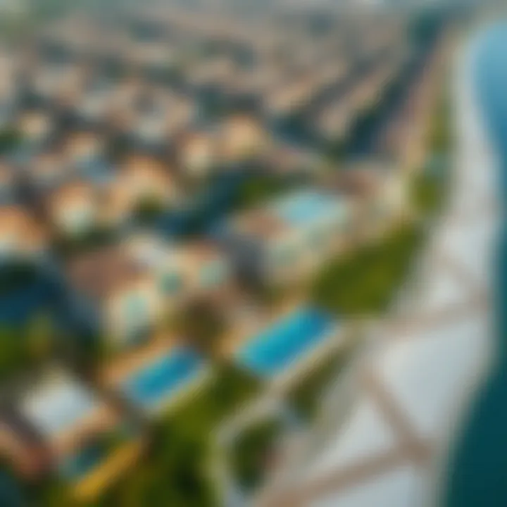 Aerial View of Bnbme Holiday Home Locations in Dubai An aerial view of Dubai highlighting Bnbme holiday home locations