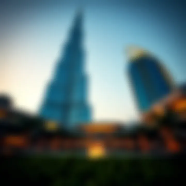 Architectural Marvel of the Burj Khalifa Hotel Stunning view of the Burj Khalifa Hotel's architectural design