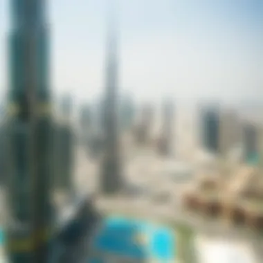 Breathtaking Skyline View from Burj Khalifa Hotel View of Dubai skyline from Burj Khalifa Hotel