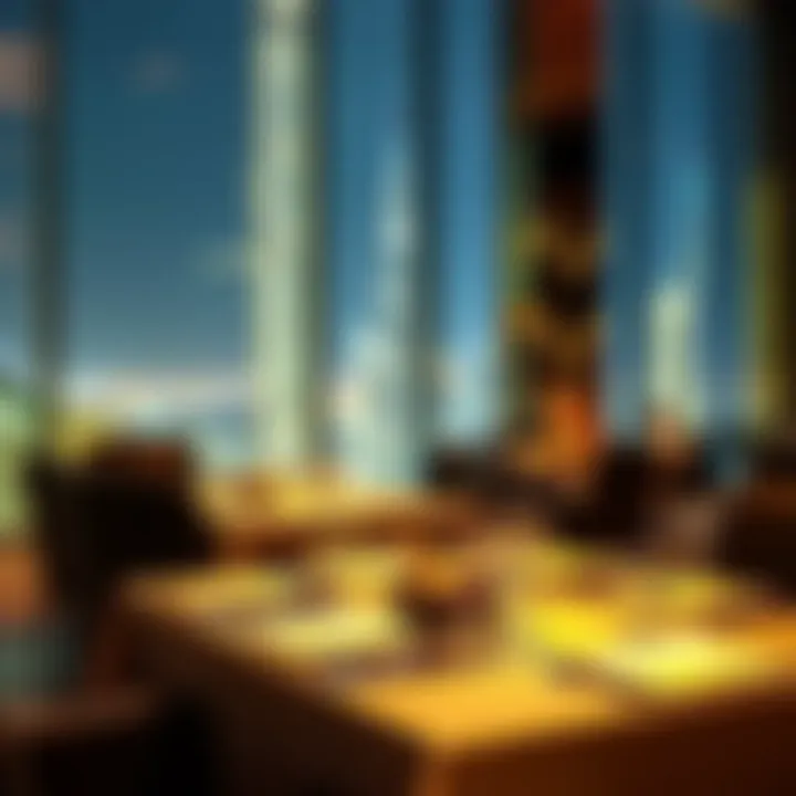 Exquisite Dining Experience at Burj Khalifa Hotel Gourmet dining setting in Burj Khalifa Hotel