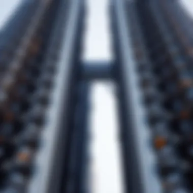 Close-up of the intricate facade of Emirates Towers