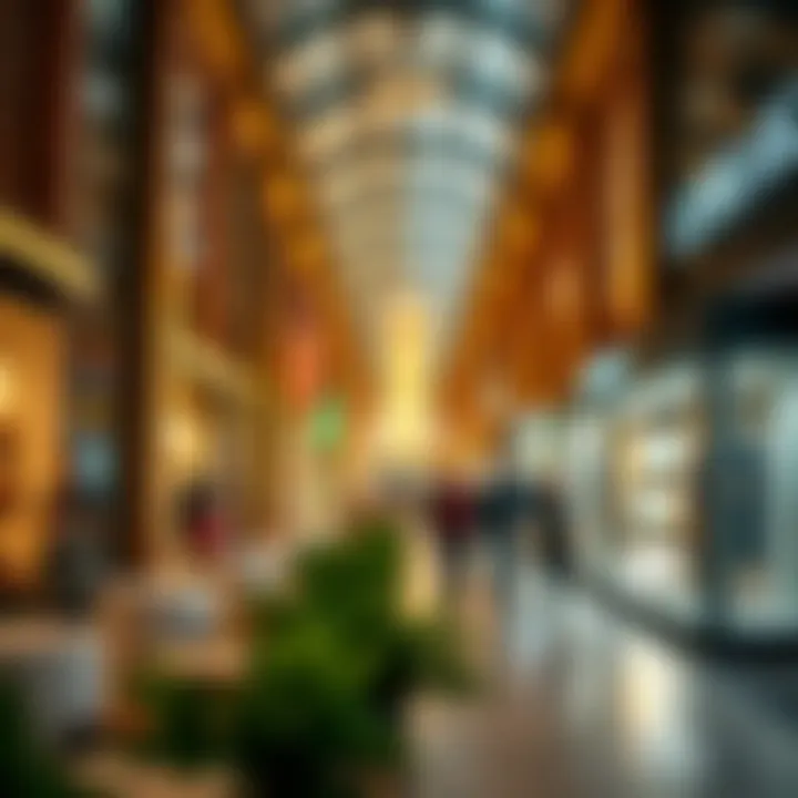 Vibrant shopping district in Central Park Citywalk