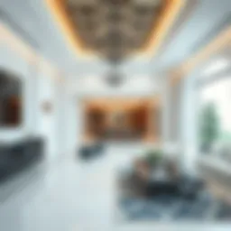 Luxurious villa interiors showcasing immaculate cleanliness