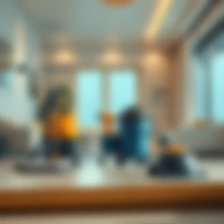 High-quality cleaning equipment used in villa maintenance