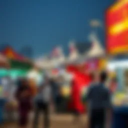 Vibrant scene of Deira Waterfront Fish Market bustling with activity