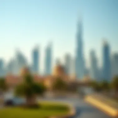 The iconic skyline of Abu Dhabi with modern skyscrapers