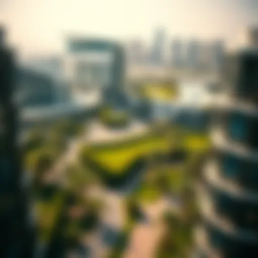 Panoramic view of ADCB Khalifa City showcasing modern architecture and green spaces