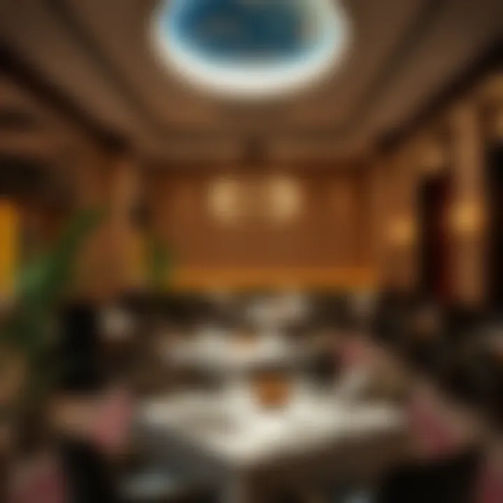 An elegant dining interior featuring traditional décor that reflects local culture
