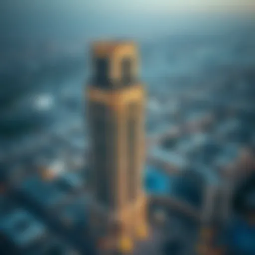 Aerial view of Al Futtaim Festival Tower showcasing its architectural design