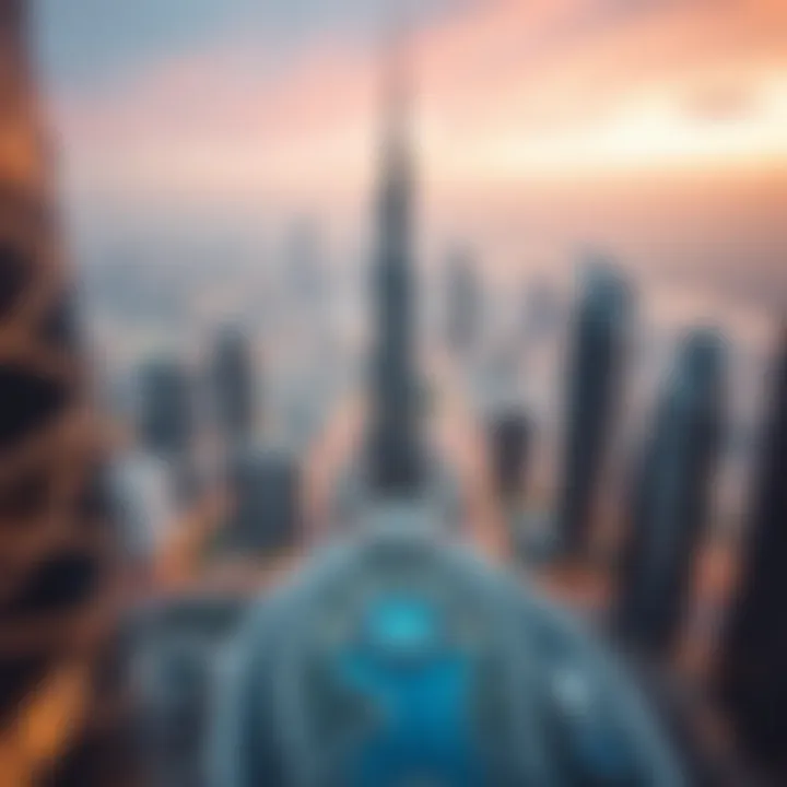 Breathtaking Skyline: A View from Al-Masood Tower Panoramic view from the top floors of Al-Masood Tower highlighting Dubai's skyline