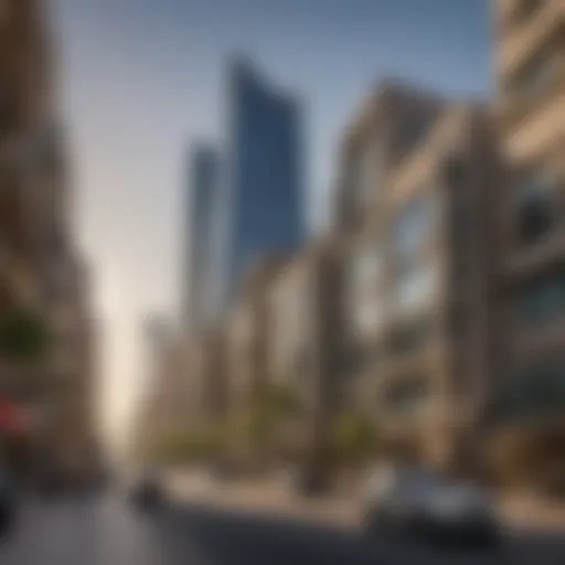 A panoramic view of Al Najda Street showcasing modern architecture