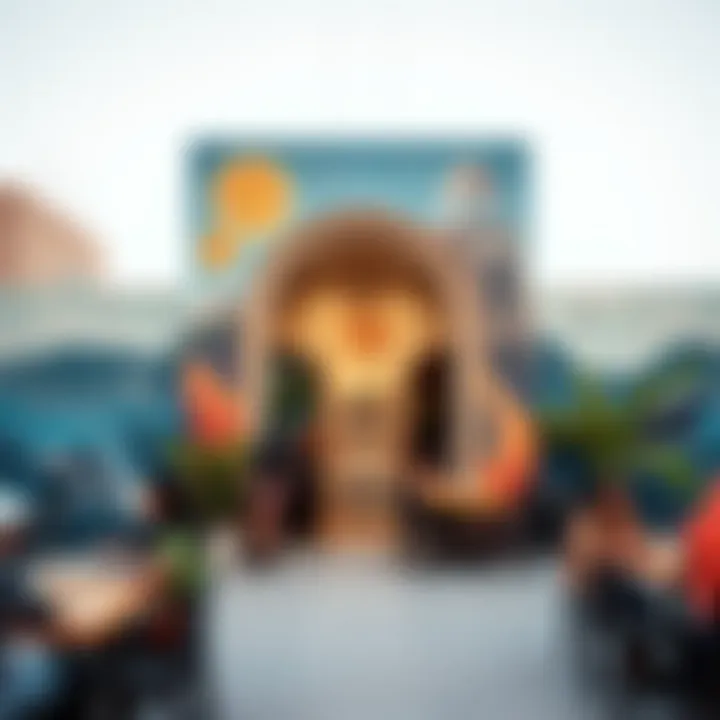 Cultural Essence through Art in Al Quoz An artistic mural reflecting the cultural essence of Al Quoz