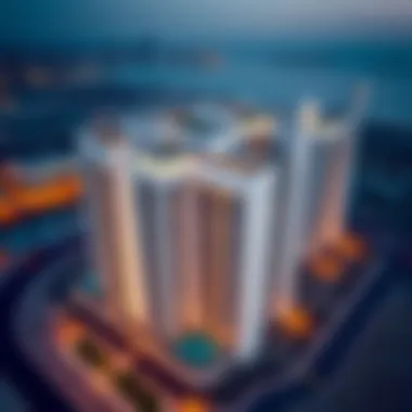 Aerial view of Al Sayyah Residence Block D showcasing its modern architecture