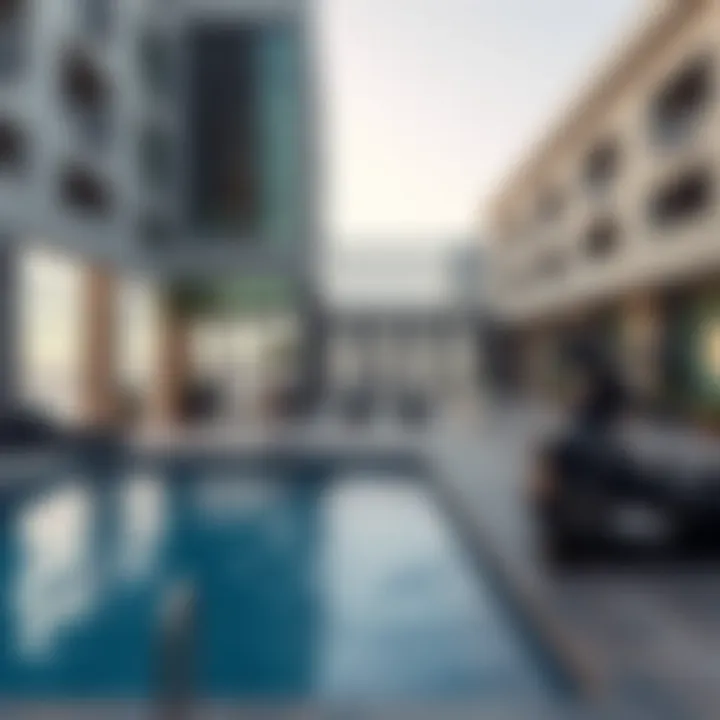 Community amenities in Al Sayyah Residence Block D, including pool and gym