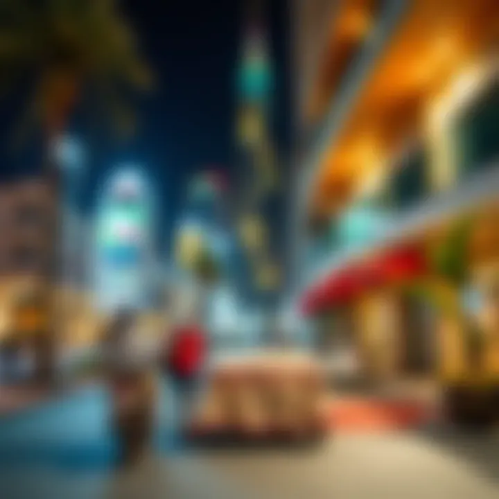 Vibrant lifestyle scene around Al Shafar Tower in Barsha Heights