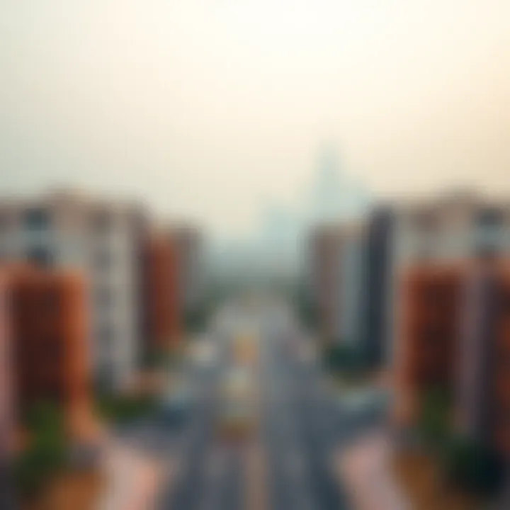 View of Nad Al Hamar neighborhood skyline