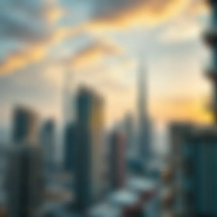 Modern Dubai Skyline Skyline view of modern Dubai apartments