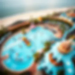 Aerial view of Atlantis Waterpark showcasing rides and attractions