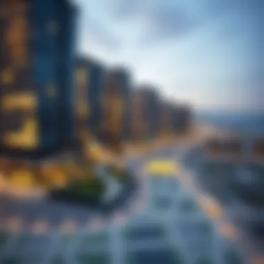 Future development plans for بني ياس شمال highlighted on a map