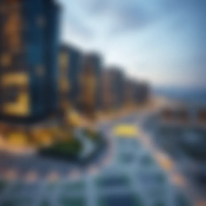 Future development plans for بني ياس شمال highlighted on a map