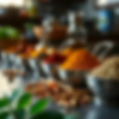 An array of aromatic spices commonly used in Indian cuisine