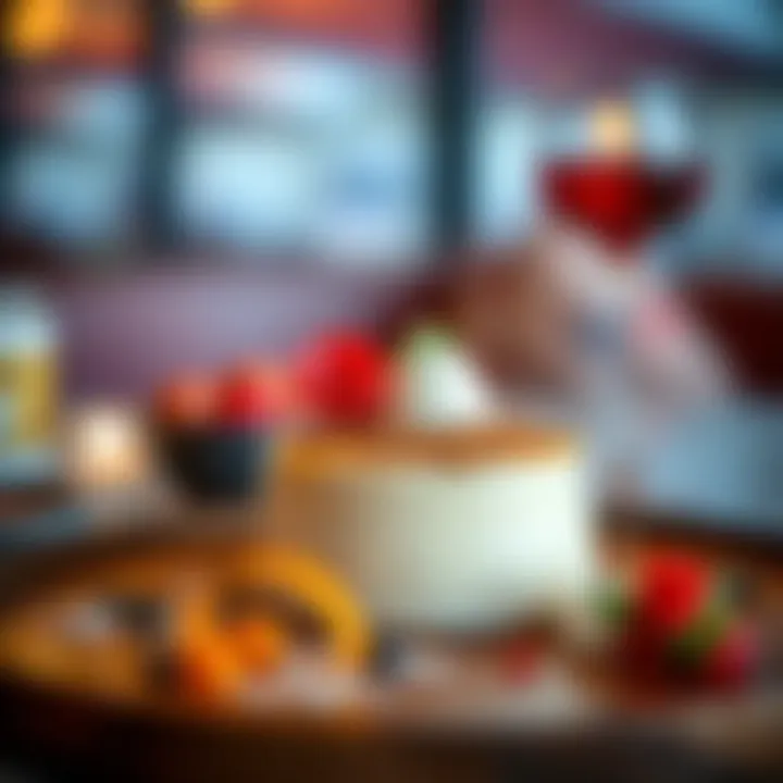 A beautifully presented dessert from an Indian restaurant