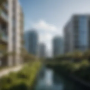 Modern Residential Buildings in Creek Harbour Modern residential buildings in Creek Harbour with lush green spaces