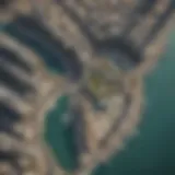 A stunning aerial view of Dubai Harbor showcasing its modern architecture and vibrant waterfront.