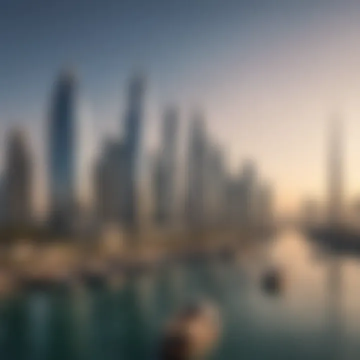 An artistic representation of the architectural designs that define Dubai Harbor's skyline.