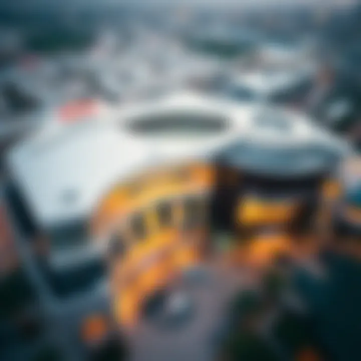 Aerial View of Dubai Hills Mall Aerial view of Dubai Hills Mall showcasing its modern architecture