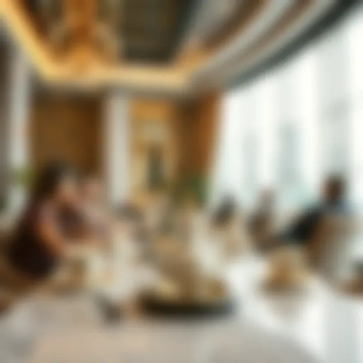 An elegant tea gathering in a modern Khalifa City setting