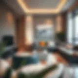 Stylish living room in a modern flat in Al Nahda