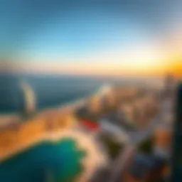 Aerial view of Marina Dubai Beach showcasing its stunning coastline