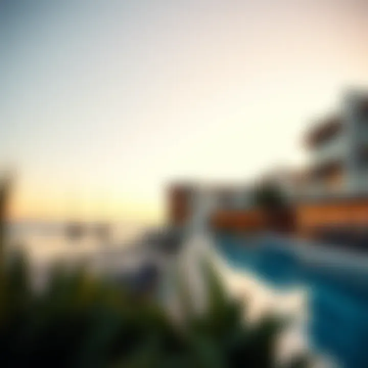 Luxury apartments with modern architecture overlooking the beach