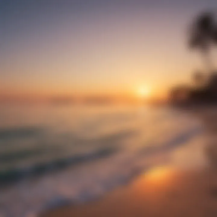 Sunset view over Marjan Island Beach, highlighting its tranquil atmosphere