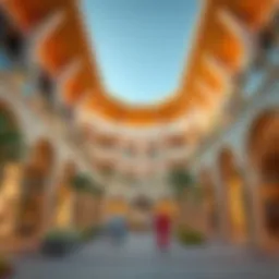 Architectural marvel of Outlet Village showcasing unique design elements