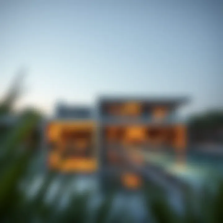 Modern architectural integration of private pools