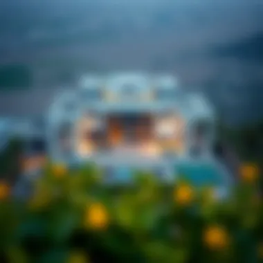 Stunning aerial view of Privé Residence showcasing its modern architecture