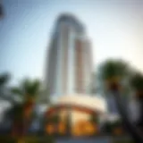 Architectural view of Reef Tower highlighting its unique design