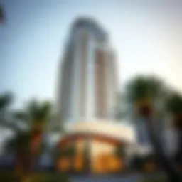 Architectural view of Reef Tower highlighting its unique design