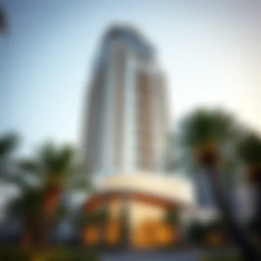 Architectural view of Reef Tower highlighting its unique design