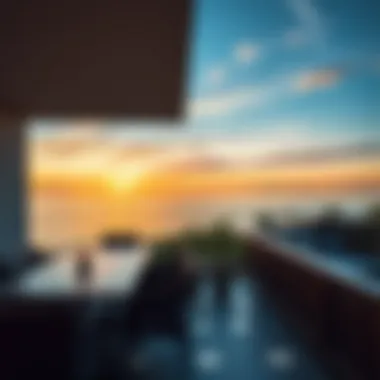 Breathtaking sunset view from a balcony at Rixos Beach Apartment